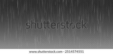 Rain on a transparent background. Storm with rain. Rainy weather. Rain and snow. Rain and hail.
