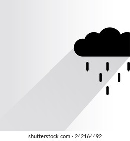 rain on white background, flat and shadow theme