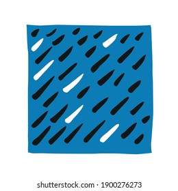 dibujo de mano simple original de lluvia convertido en vector y coloreado