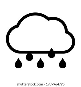 Icono de contorno de lluvia. Ilustración simple del vector meteorológico aislada en blanco