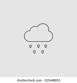 rain outline icon vector, can be used for web and mobile design