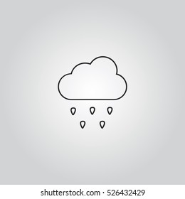 rain outline icon vector, can be used for web and mobile design