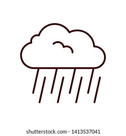 Rain outline web icon. Meteorological infographics sign