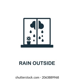 Rain Outside icon. Monochrome sign from hospital regime collection. Creative Rain Outside icon illustration for web design, infographics and more