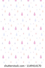 Rain pattern of color falling in isolated background. Vector illustration.