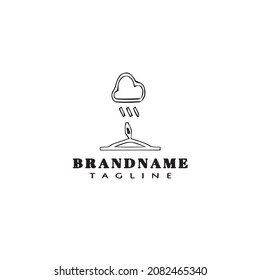 rain and plants logo icon design black modern isolated vector illustration