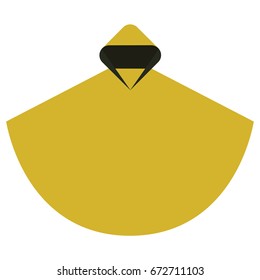 Rain poncho in a minimalist style flat design