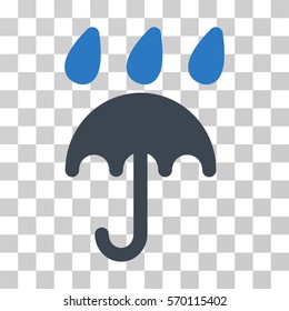 Rain Protection icon. Vector illustration style is flat iconic bicolor symbol, smooth blue colors, transparent background. Designed for web and software interfaces.