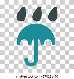 Rain Protection icon. Vector illustration style is flat iconic bicolor symbol, soft blue colors, transparent background. Designed for web and software interfaces.