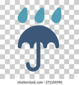 Rain Protection icon. Vector illustration style is flat iconic bicolor symbol, cyan and blue colors, transparent background. Designed for web and software interfaces.