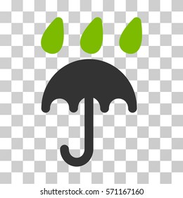 Rain Protection icon. Vector illustration style is flat iconic bicolor symbol, eco green and gray colors, transparent background. Designed for web and software interfaces.
