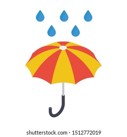 
Rain protection umbrella isometric icon layout
