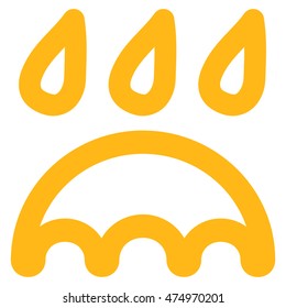 Rain Protection vector icon. Style is stroke flat icon symbol, yellow color, white background.