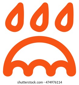 Rain Protection vector icon. Style is contour flat icon symbol, orange color, white background.