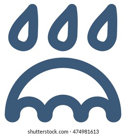 Rain Protection vector icon. Style is contour flat icon symbol, blue color, white background.