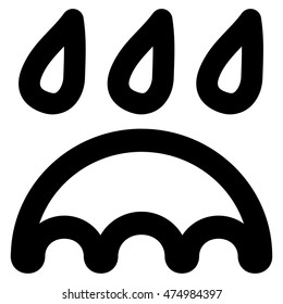 Rain Protection vector icon. Style is contour flat icon symbol, black color, white background.