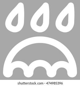 Rain Protection vector icon. Style is outline flat icon symbol, white color, silver background.