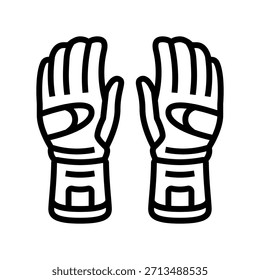 Guantes de protección contra la lluvia Vector de línea Icono. Signo de guantes de protección contra la lluvia. Ilustración negra de contorno aislado