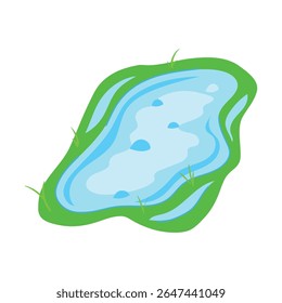rain puddle cartoon. splash reflection, shallow wet, mud small rain puddle sign. isolated symbol vector illustration