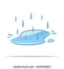 Rain puddle vector isolated illustration