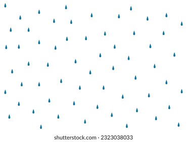 Rain, raindrops, water drops illustration, background, texture. Hand drawn flat style design, vector backdrop. Kids print element, rainy season, wet weather