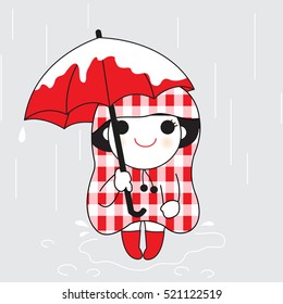 Rain Ready Costume Card Character illustration