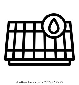 Rain roof icon outline vector. Worker tile. Metal sheet