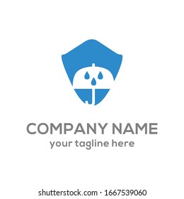 
rain safety vector logo. logo water umbrella