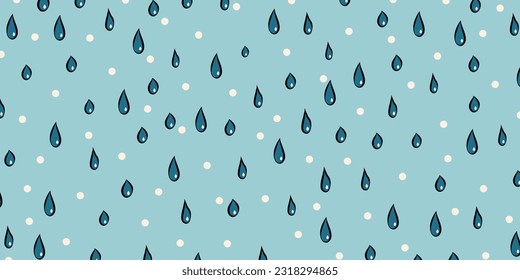 Rain seamless pattern. Rain background. hand drawn. For backdrop, wallpaper, background. Vector illustration.