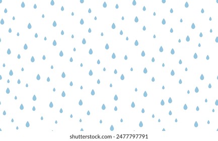 Rain seamless pattern. Falling drops of water. Rain background.