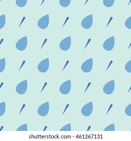 Rain seamless pattern. Rainy seamless background pattern with drops of rain and ice.
