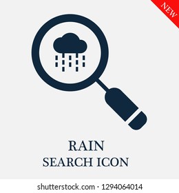 Rain search icon. Editable Rain search icon for web or mobile.