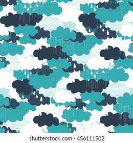Rain season vector illustrations seamless pattern.