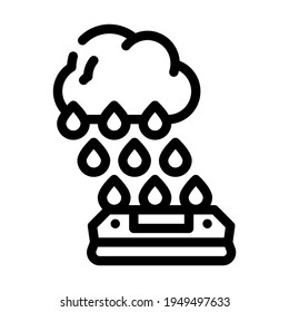 rain sensor line icon vector. rain sensor sign. isolated contour symbol black illustration