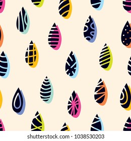 Rain and shadow. Cute vector seamless pattern. Can be used for fabric, paper, backgrounds.