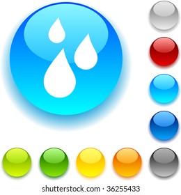 Rain shiny button. Vector illustration.