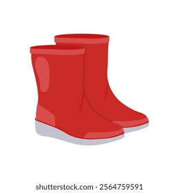 Rain Shoes , Autumn Isolated Vector Illustration