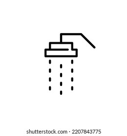 Rain shower icon. Pixel perfect, editable stroke line