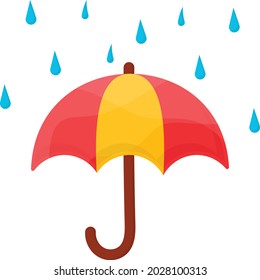 Rain shower and umbrella Concept Vector Icon Design, Autumn or Fall activities Symbol, Dry weather Sign, Temperate climates Elements Stock illustration