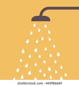 Rain shower with water drop. Vector Illustration