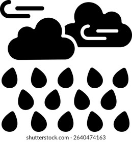 Rain Showers Semi Solid Icon Design