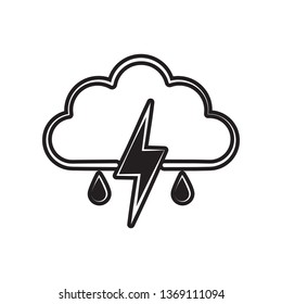 rain sign with a thunder-storm icon. Element of Weather for mobile concept and web apps icon. Outline, thin line icon for website design and development, app development