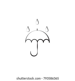 rain sign and umbrella icon. Elements of weather signs icon. Premium quality graphic design. Signs, outline symbols collection icon for websites, web design, mobile app, info on white background