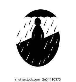 Ilustración de Arte vectorial de silueta de lluvia