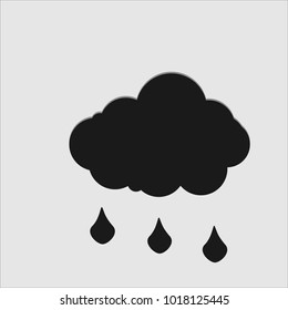 Rain. Single flat icon on gray background. Vector illustration.