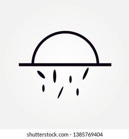 Rain. Single flat icon on white background. Vector illustration.