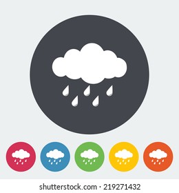 Rain. Single flat icon on the circle. Vector illustration.