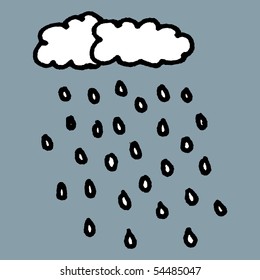 Rain sketch. Vector.