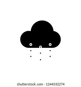 rain or snow cloud icon. Simple glyph vector of weather set for UI and UX, website or mobile application