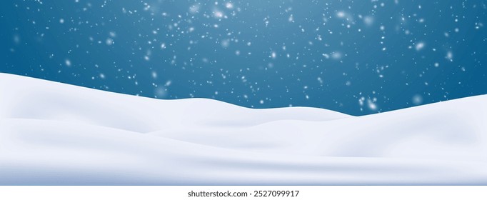 Rain and snow fall on a transparent background. Winter background for Christmas.